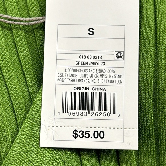 A New Day NWT Green V-Neck Long Sleeve Ribbed Stretchy Sweater Midi Dress - Picture 11 of 13